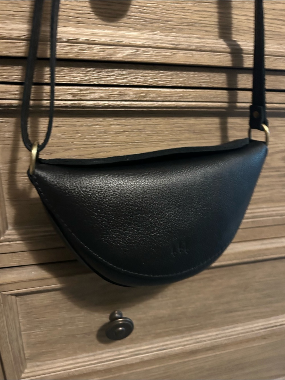 Portland Leather Black Koala Crossbody Bag - Picture 2 of 4